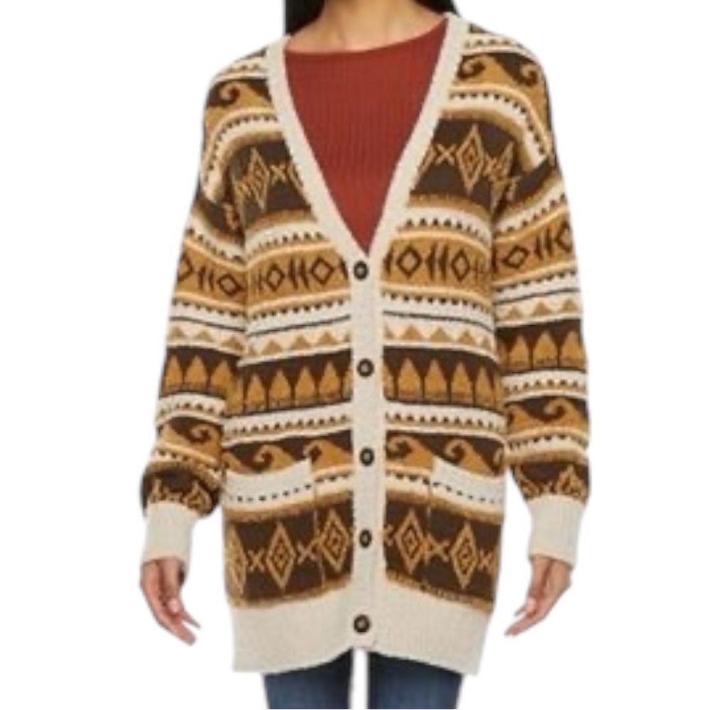 Frye Nordic pattern button up cardigan NWT XS